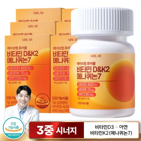 에이브랩 비타민D&K 메나퀴논7, 6개, 60정