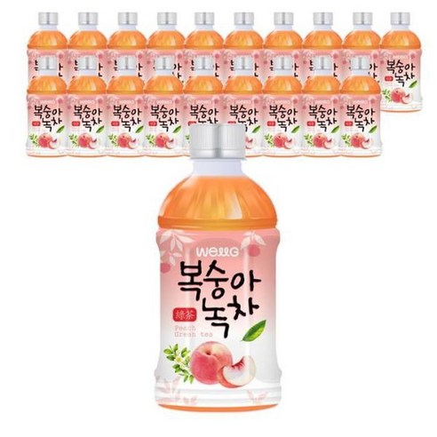 웰그린 스위츠 복숭아녹차 340ml X 20PET 편의점 음료수
