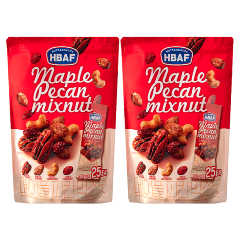 바프 메이플 피칸 믹스넛 750g(30g X 25입) X 2봉