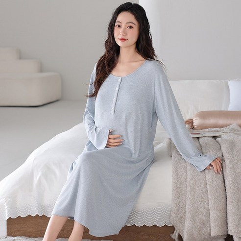 NUNUHANA 수유원피스 임산부 잠옷 원피스 홈웨어 Z113