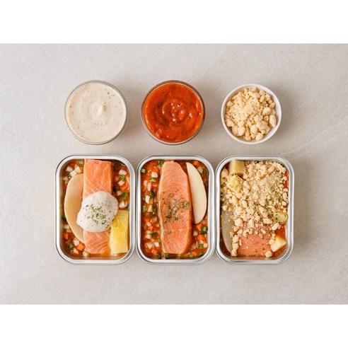 또바기수산 아이편해 연어스테이크 140g*3종 (알리올리맛, 소보루맛, 로제맛)