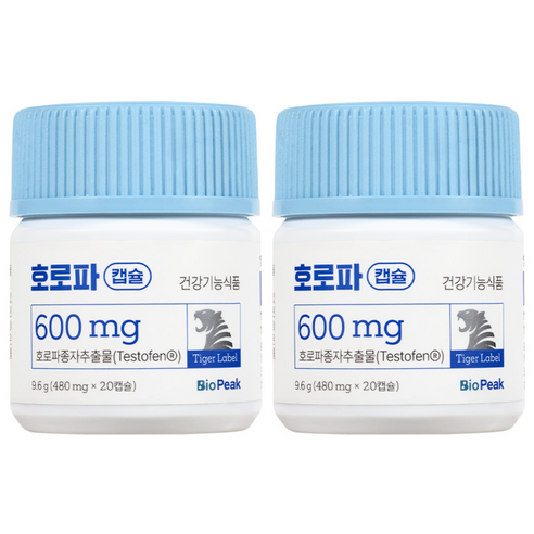 바이오피크 호로파 캡슐 남성 활력 갱년기 영양제, 2박스, 20정