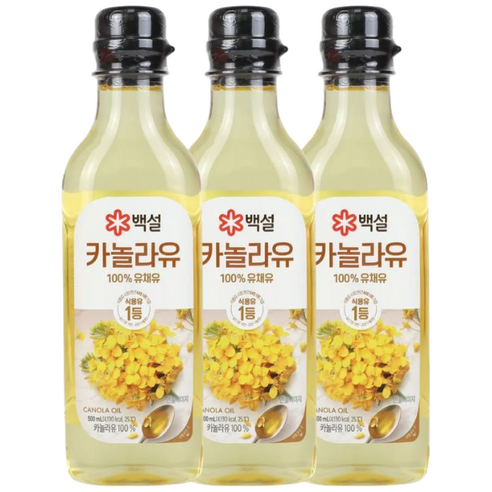 백설 카놀라유 500ml 벌크 식용유, 3개