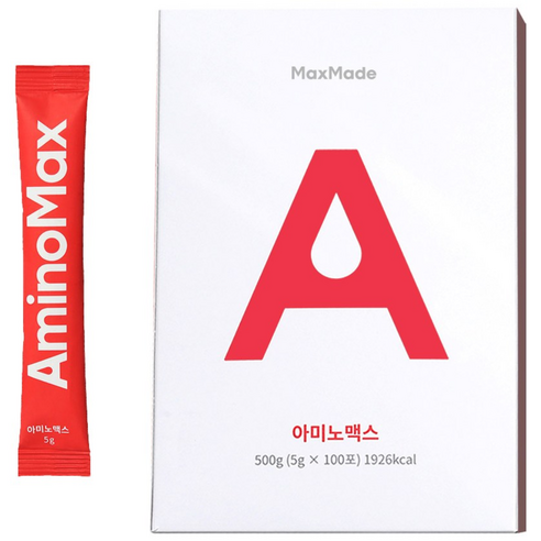 맥스메이드 아미노맥스 대용량 100포 아미노산 보충제 BCAA 아르기닌 비트루트 포도맛+보틀증정, 500g, 1박스