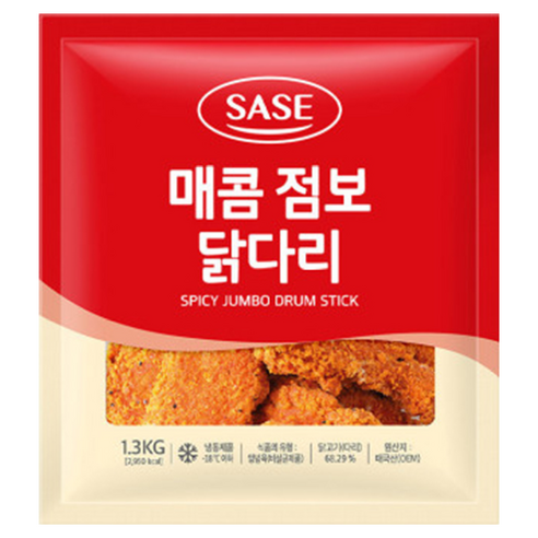 제이케이푸드 사세 매콤점보닭다리 1.3kg 매콤치킨 매운치킨 닭다리, 1.3kg, 1개