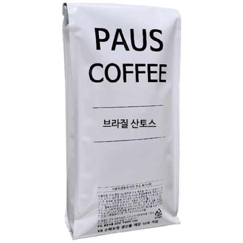 파우스커피 브라질 산토스 내츄럴 원두커피, 1개, 1kg, 홀빈(분쇄안함)