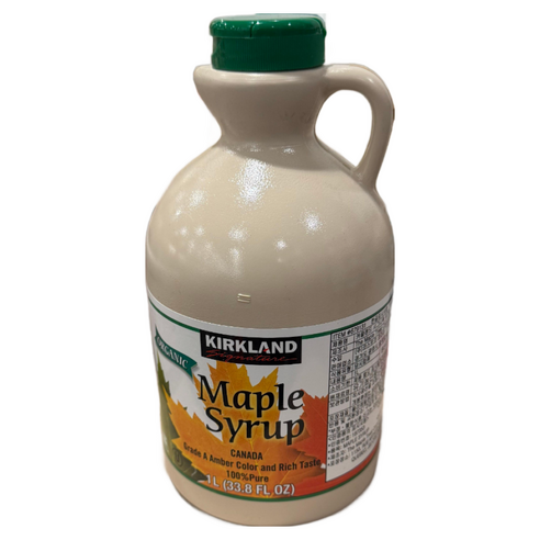 코스트코 커클랜드 KIRKLAND 유기농 메이플시럽 캐나다산 단풍시럽 와플 팬케이크 대용량, 1L, 1개