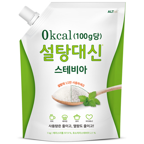 설탕대신 스테비아 대용량 에리스리톨 효소처리 설탕대체 1kg, 1kg, 1개