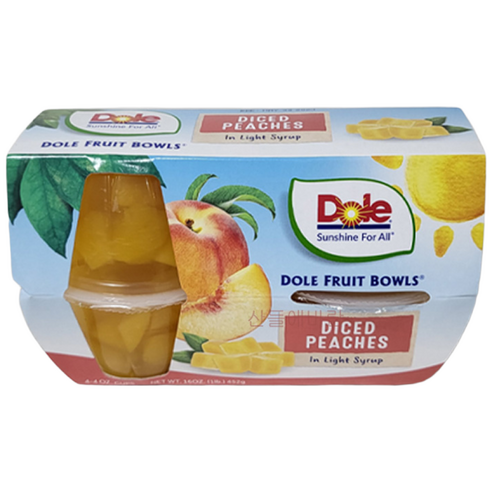 돌 다이스 복숭아 컵과일, 4개, 113g