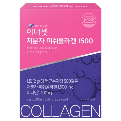 이너셋 저분자 피쉬콜라겐 1500 30p, 60g, 1개