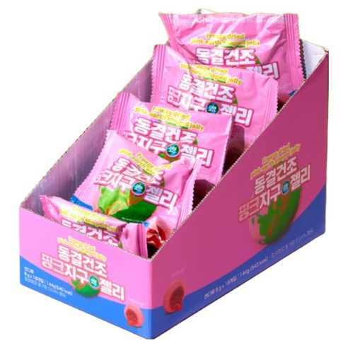 동결건조 핑크지구 모양 젤리 18개입