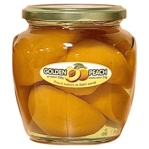 골든피치 복숭아 병조림 통조림 황도 하프컷 지중해 황금복숭아 4병, 550g, 4개, 1개입