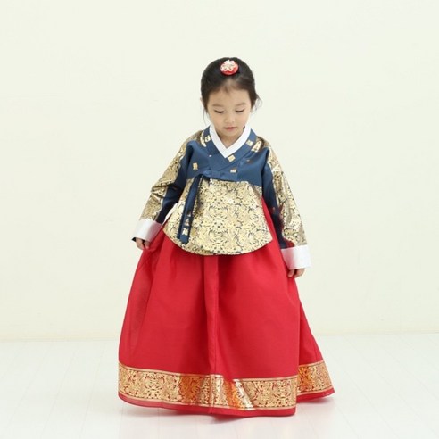 다올 금박 곤색당의 여아한복 (백일~10호) 어린이 키즈 돌잔치 유아 아동한복