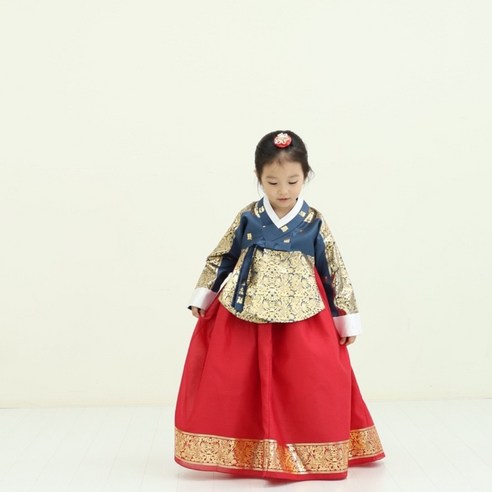 다올 금박 곤색당의 여아한복 (백일~10호) 어린이 키즈 돌잔치 유아 아동한복