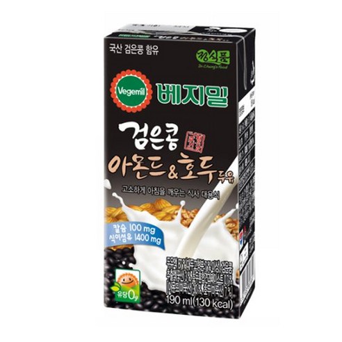 베지밀 검은콩 아몬드와호두 190ml x 24팩, 190ml, 24개