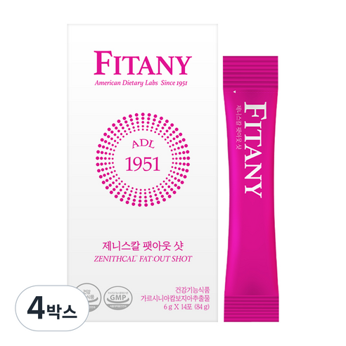 [FITANY] 피타니 제니스칼 팻아웃 샷 HCA 그래니스미스 애사비, 84g, 4박스