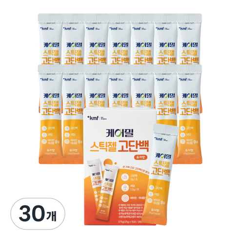 케어밀 스틱젤 고단백, 유자맛, 30개, 25g