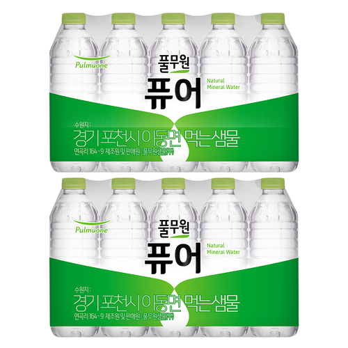 풀무원 퓨어 무라벨 생수, 500ml, 40개