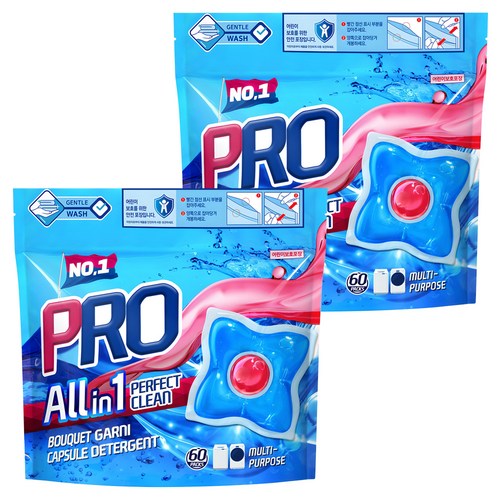 부케가르니 고농축 3중 액션 캡슐세제, 60개입, 2개