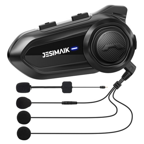 JESIMAIK R18 Lite 오토바이 헬멧 블루투스 헤드셋 헬멧용 이어폰 2인 통화 Bluetooth 5.2 FM 라디오 IP67 방수방진 소음제거 HIFI, 1개, 블랙