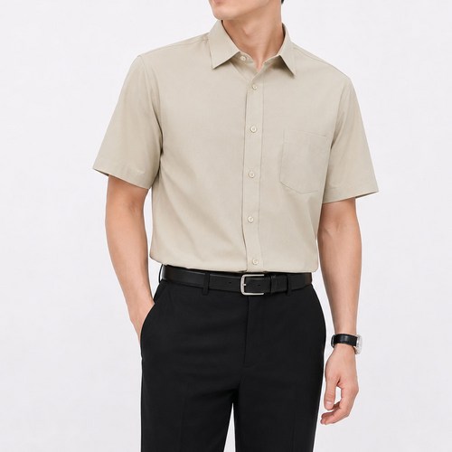 레이온 쿨링 비즈니스 반소매 셔츠