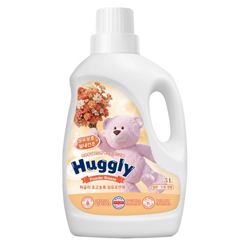 허글리 초고농축 섬유유연제 파우더브리즈, 4개, 3L