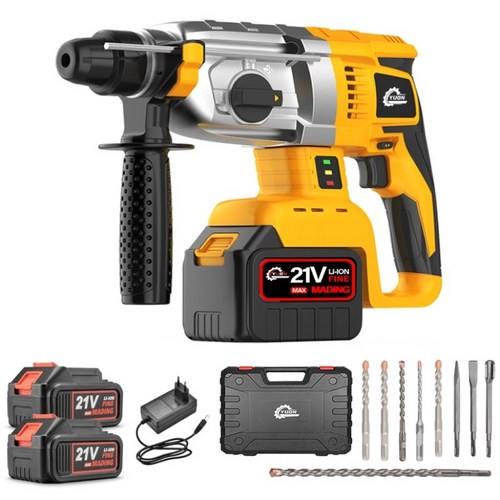 YUON 함마드릴 초고출력 해머 뿌레카 콘크리트 드릴 전동 햄머 파괴함마 쁘레카, 고급형 함마드릴+배터리2개, 1세트