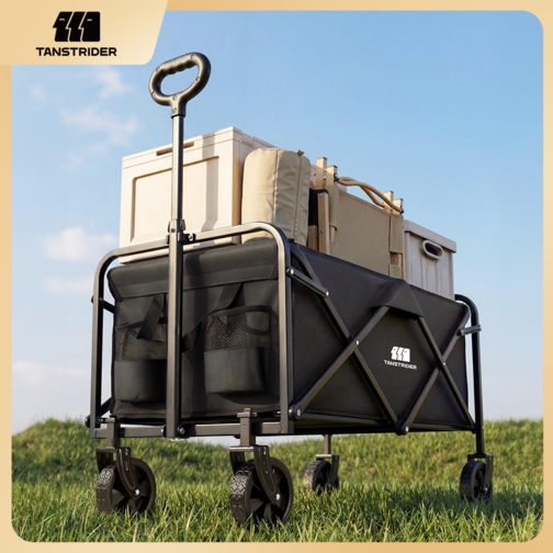 TANSTRIDER 웨건 접이식 아웃도어 캠핑 폴딩 카트 접이식 카트 쇼핑카트 장바구니 캐리어 카트 접이식 카트 4바퀴  캠핑웨건 캠핑 용품 폴딩카트80*49*91.5cm