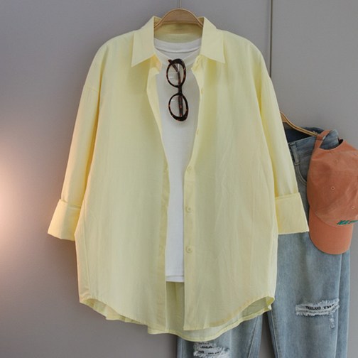 달콩 여성 뮤즈오버핏카라셔츠 빅사이즈 롱셔츠