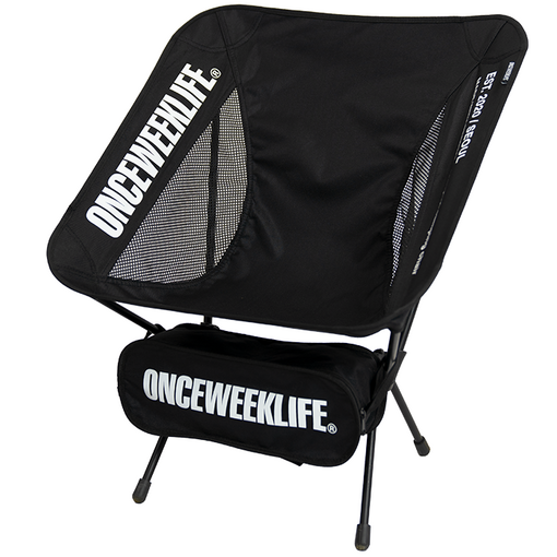 원스위크라이프 접이식 백패킹 경량스틸 캠핑 체어, 1개, 블랙