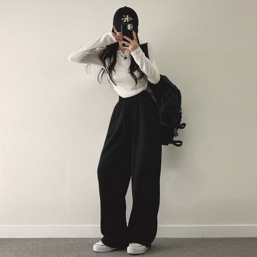 위드후이린 올데이 여성용 트레이닝 밴딩 팬츠 롱숏