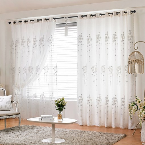 지나송 이오스 아일렛 이중암막커튼  봉 세트