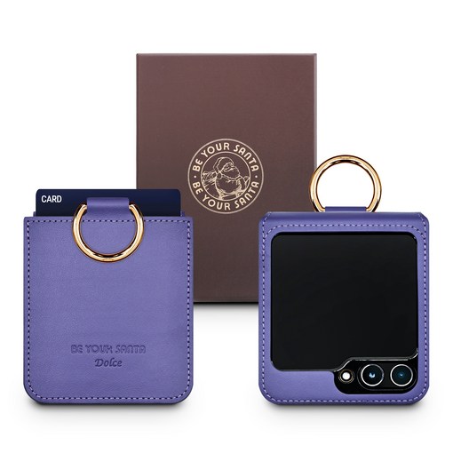 갤럭시 Z플립5 케이스 이태리 천연가죽 힌지보호 카드수납 링 지플립5 돌체