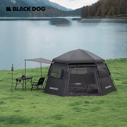 OKI 블랙독 Blackdog 캠핑 텐트 자동 육각형텐트 돔형 원터치텐트 백패킹
