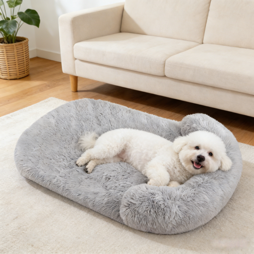 MHJY 강아지 방석 커버분리형 부드럽고 털이 풍부한, 1개, 회색
