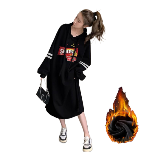 여성 빅 사이즈 기모 환절기 원피스 추동  따뜻한 데일리룩 원피스 뉴타임즈 1230YD20M