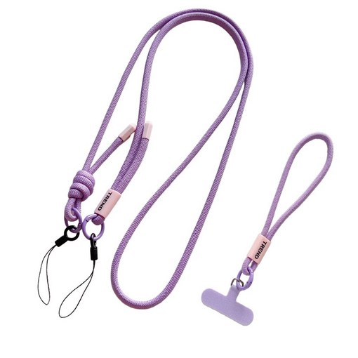 앤루프 도난 방지 길이조절 핸드폰 스트랩 2종세트숄더스트랩손목스트랩, 1세트, 05 연보라
