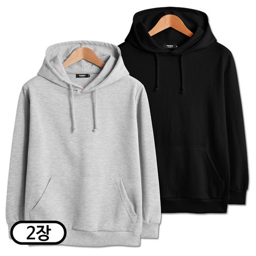 탑보이 2장 세트 국내생산 특양면 무지 후드티 빅사이즈 M5XL SCC5222PT