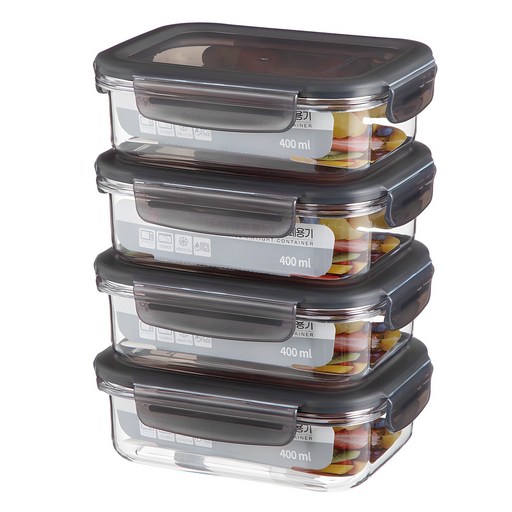 코멧 국내생산 BPA FREE 클리어 직사각 밀폐용기