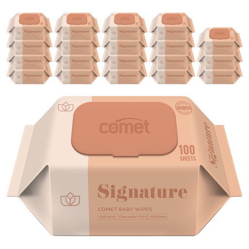 코멧 시그니처 아기물티슈 엠보싱 캡형 저자극 더마테스트 인증