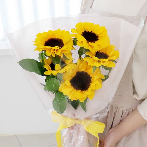 [로켓프레시] 코코도르팜 생화 해바라기 꽃다발 5대