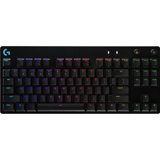 로지텍 PRO TKL GX BLUE 기계식 게이밍 유선 텐키리스 키보드, 혼합색상, YU0039, 청축