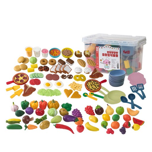 캐스비 플레이 말랑말랑한 종합 음식 모형 119종 세트, 혼합색상, 1세트
