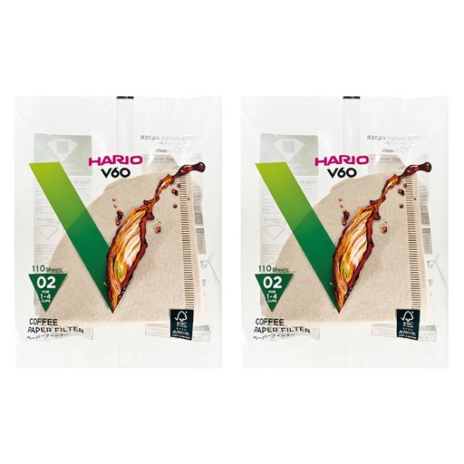 HARIO 好璃奧 V60 原色濾紙 02, 110張, 2包