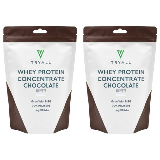 TRYALL 濃縮乳清蛋白粉 香醇可可, 500g, 2包