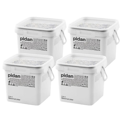 pidan 3in1 三合一混合 寵物貓砂 (豆腐砂 + 活性碳 + 礦砂), 5.2kg, 4桶, 無香