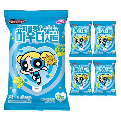 미스사사 슈퍼쿨링 파우더 시트 데오드란트 클린솝 15p
