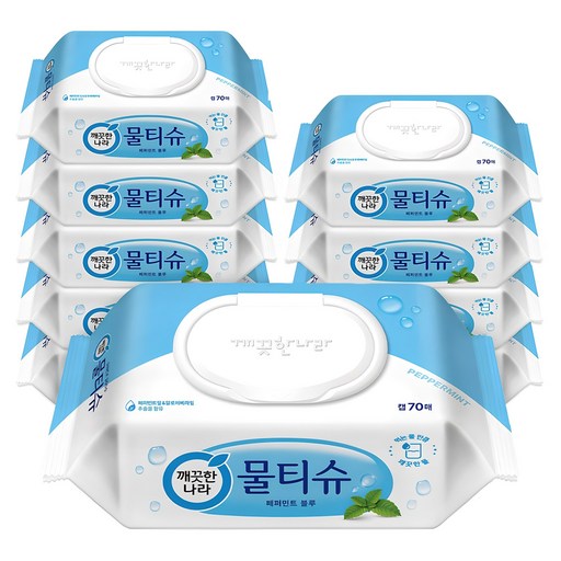 깨끗한나라 페퍼민트 물티슈 캡형