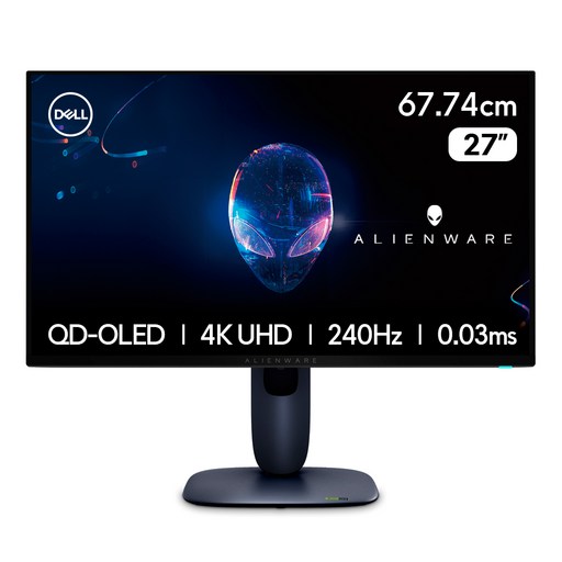 델 4K UHD 에일리언웨어 QD OLED 게이밍 모니터