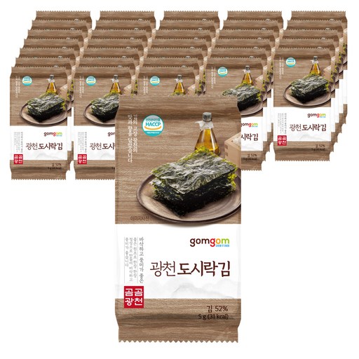 곰곰 광천 도시락김 5g 32개 바삭하고 맛있는 간편한 반찬